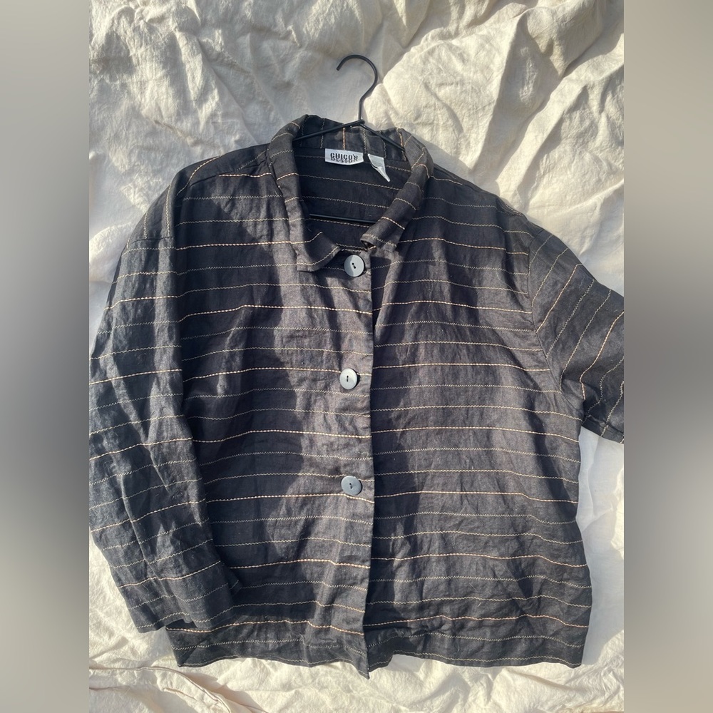 Vintage Chicos Design Boxy Cropped Button Down